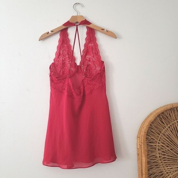 Vintage Cinema Etoile Red Lace Teddy Underwire L Lingerie - Picture 2 of 7